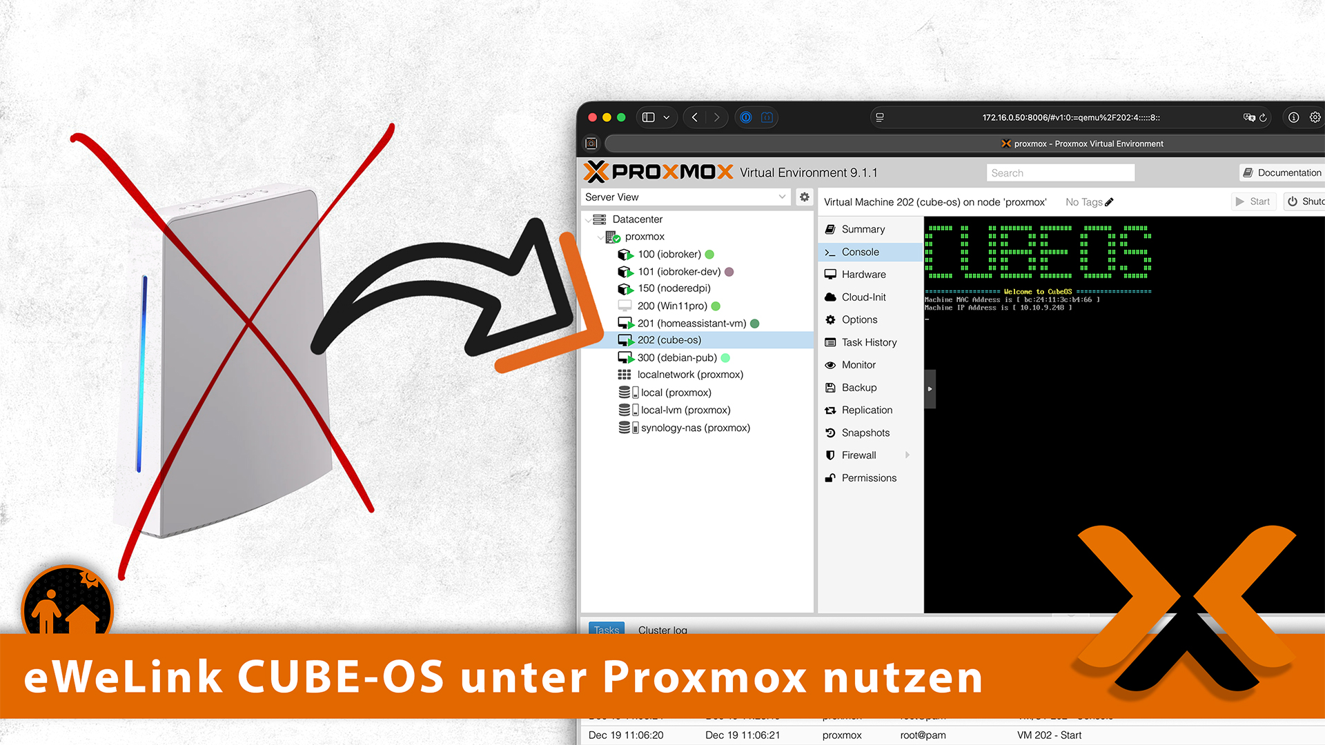 eWeLink CUBE-OS als VM unter Proxmox